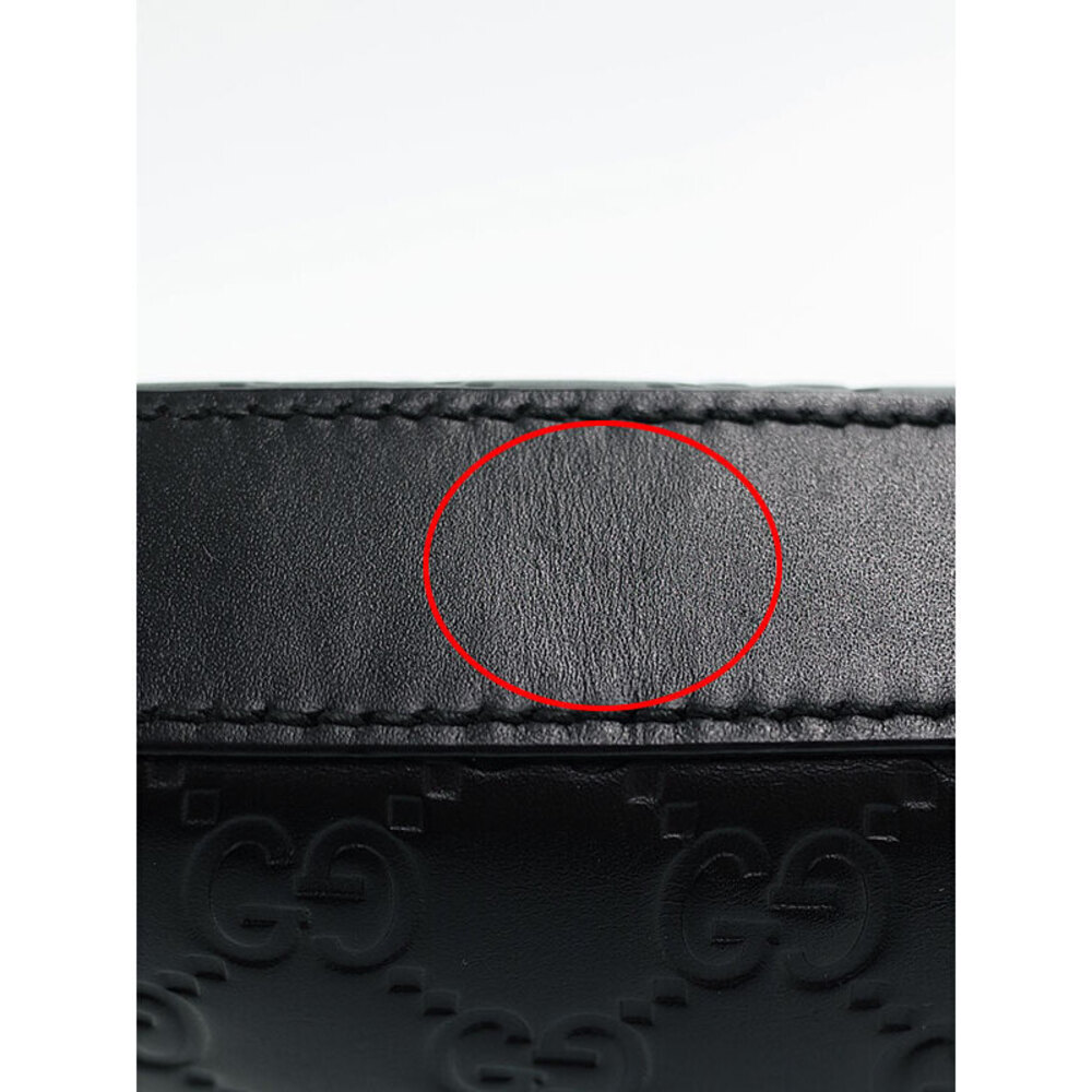 GUCCI Signature Guccissima Leather Messenger Crossbody Bag Black - Picture 5 of 9